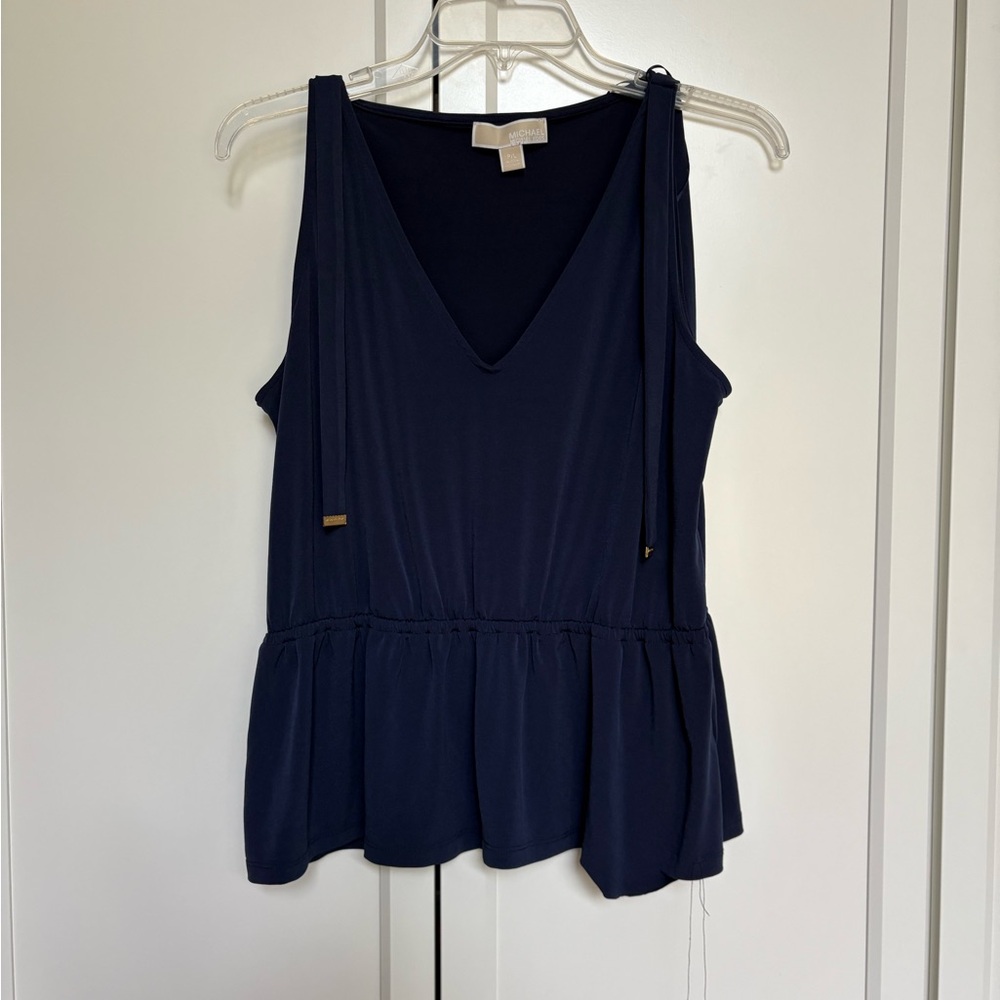 Michael Kors Navy Blue Sleeveless Blouse